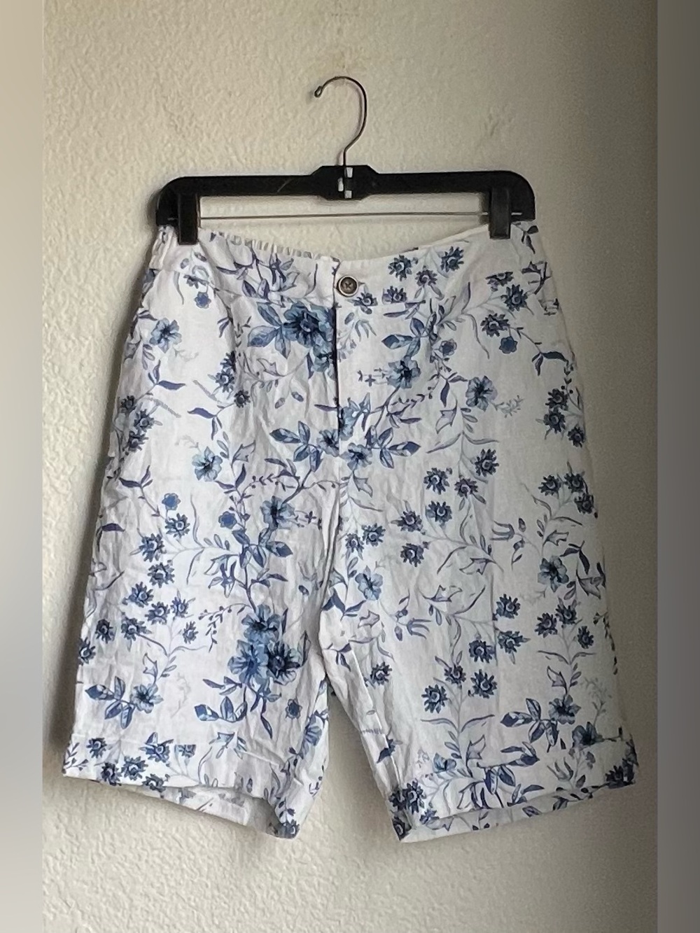 Cato Linen Blend Floral Bermuda Shorts